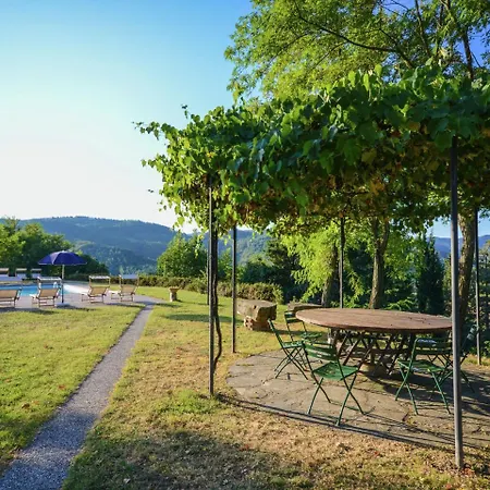 With Outbuilding And Swimming Pool And Panoramic View Of The Apennines Tredozio